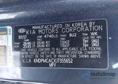 2018 Kia Sportage Lx из США, поврежденный, VIN KNDPMCACXJ7355652